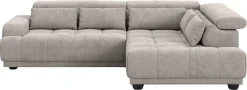 OTTO home Ecksofa »Jade L Form, Breite: 270 cm, mit Kopfteilverstellung & Nierenkissen« optional elektr. Sitztiefenverstellung