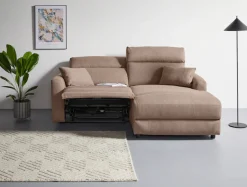 OTTO home Ecksofa »JENNA L-Form,209cm - OTTO. Verlässliche Qualität.« manuelle o. elektrische Relaxfunktion, USB A/C, Struktur fein.