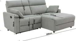 OTTO home Ecksofa »JENNA L-Form,209cm - OTTO. Verlässliche Qualität.« manuelle o. elektrische Relaxfunktion, USB A/C, Struktur fein.