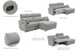 OTTO home Ecksofa »JENNA L-Form,209cm - OTTO. Verlässliche Qualität.« manuelle o. elektrische Relaxfunktion, USB A/C, Struktur fein.