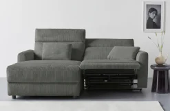 OTTO home Ecksofa »JENNA L-Form,209cm - OTTO. Verlässliche Qualität.« manuelle o. elektrische Relaxfunktion, USB A/C, weicher Sitz, Cord.