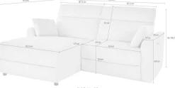 OTTO home Ecksofa »JENNA L-Form,209cm - OTTO. Verlässliche Qualität.« manuelle o. elektrische Relaxfunktion, USB A/C, weicher Sitz, Cord.