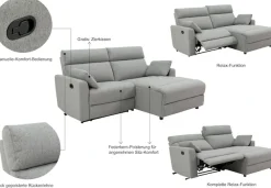 OTTO home Ecksofa »JENNA L-Form,209cm - OTTO. Verlässliche Qualität.« manuelle o. elektrische Relaxfunktion, USB A/C, weicher Sitz, Cord.