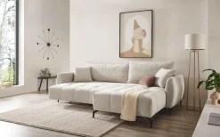 OTTO home Ecksofa »JINNIE Chenille, L-Form, Polsterecke m. Schlaffunktion« Recamiere links/rechts montierbar, als Webstoff oder Chenille-Stoff