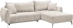OTTO home Ecksofa »JINNIE Chenille, L-Form, Polsterecke m. Schlaffunktion« Recamiere links/rechts montierbar, als Webstoff oder Chenille-Stoff