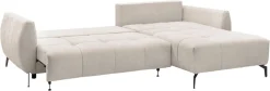 OTTO home Ecksofa »JINNIE Chenille, L-Form, Polsterecke m. Schlaffunktion« Recamiere links/rechts montierbar, als Webstoff oder Chenille-Stoff