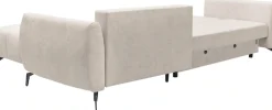 OTTO home Ecksofa »JINNIE Chenille, L-Form, Polsterecke m. Schlaffunktion« Recamiere links/rechts montierbar, als Webstoff oder Chenille-Stoff