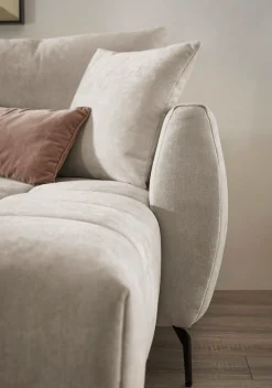 OTTO home Ecksofa »JINNIE Chenille, L-Form, Polsterecke m. Schlaffunktion« Recamiere links/rechts montierbar, als Webstoff oder Chenille-Stoff