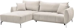 OTTO home Ecksofa »JINNIE Chenille, L-Form, Polsterecke m. Schlaffunktion« Recamiere links/rechts montierbar, als Webstoff oder Chenille-Stoff