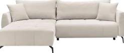 OTTO home Ecksofa »JINNIE Chenille, L-Form, Polsterecke m. Schlaffunktion« Recamiere links/rechts montierbar, als Webstoff oder Chenille-Stoff