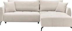 OTTO home Ecksofa »JINNIE Chenille, L-Form, Polsterecke m. Schlaffunktion« Recamiere links/rechts montierbar, als Webstoff oder Chenille-Stoff