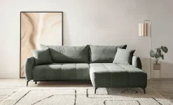 OTTO home Ecksofa »JINNIE Webstoff, L-Form, Polsterecke m. Schlaffunktion« Recamiere links/rechts montierbar, als Webstoff oder Chenille-Stoff