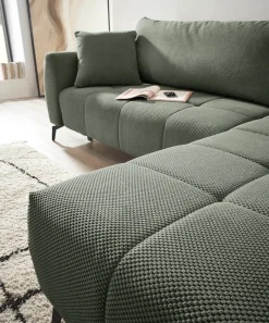 OTTO home Ecksofa »JINNIE Webstoff, L-Form, Polsterecke m. Schlaffunktion« Recamiere links/rechts montierbar, als Webstoff oder Chenille-Stoff
