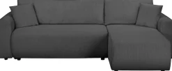 OTTO home Ecksofa »JONAA Cord L-Form, 241cm. OTTO. Verlässliche Qualität« Tonnentaschen-Federkern, Bettkasten, Schlafsofa (133/200)