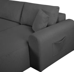 OTTO home Ecksofa »JONAA Cord L-Form, 241cm. OTTO. Verlässliche Qualität« Tonnentaschen-Federkern, Bettkasten, Schlafsofa (133/200)