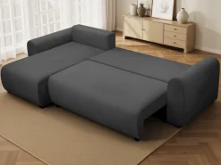 OTTO home Ecksofa »JONAA Cord L-Form, 241cm. OTTO. Verlässliche Qualität« Tonnentaschen-Federkern, Bettkasten, Schlafsofa (133/200)