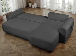 OTTO home Ecksofa »JONAA Cord L-Form, 241cm. OTTO. Verlässliche Qualität« Tonnentaschen-Federkern, Bettkasten, Schlafsofa (133/200)