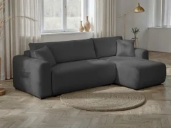 OTTO home Ecksofa »JONAA Cord L-Form, 241cm. OTTO. Verlässliche Qualität« Tonnentaschen-Federkern, Bettkasten, Schlafsofa (133/200)