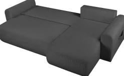 OTTO home Ecksofa »JONAA Cord L-Form, 241cm. OTTO. Verlässliche Qualität« Tonnentaschen-Federkern, Bettkasten, Schlafsofa (133/200)