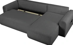 OTTO home Ecksofa »JONAA Cord L-Form, 241cm. OTTO. Verlässliche Qualität« Tonnentaschen-Federkern, Bettkasten, Schlafsofa (133/200)