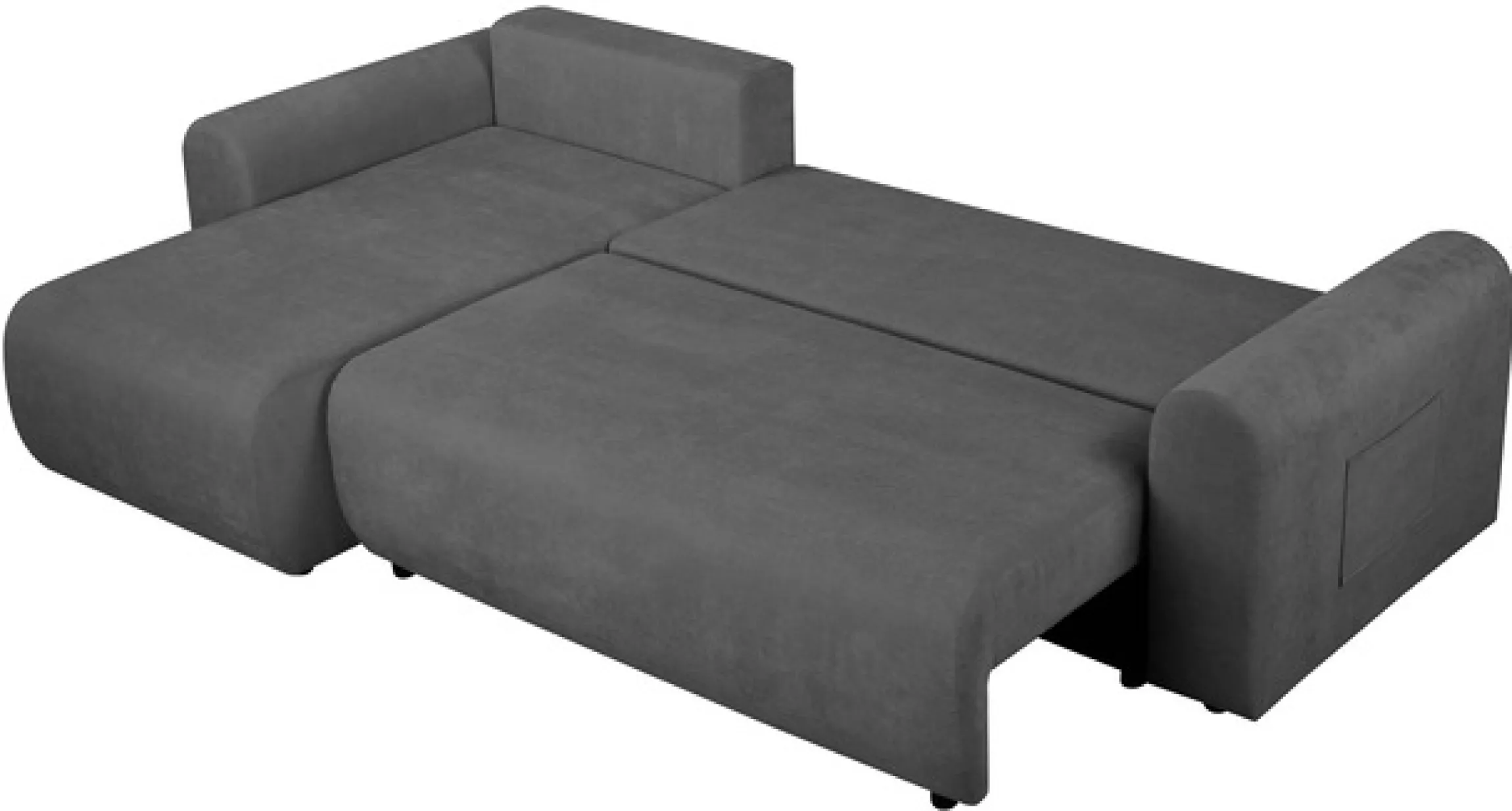 OTTO home Ecksofa »JONAA Feinstruktur L-Form, 241cm. OTTO. Verlässliche Qualität« Tonnentaschen-Federkern, Bettkasten, Schlafsofa (133/200)