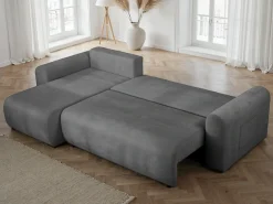 OTTO home Ecksofa »JONAA Feinstruktur L-Form, 241cm. OTTO. Verlässliche Qualität« Tonnentaschen-Federkern, Bettkasten, Schlafsofa (133/200)