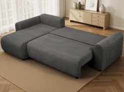 OTTO home Ecksofa »JONAA Feinstruktur L-Form, 241cm. OTTO. Verlässliche Qualität« Tonnentaschen-Federkern, Bettkasten, Schlafsofa (133/200)