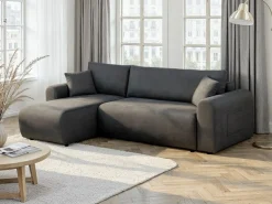 OTTO home Ecksofa »JONAA Feinstruktur L-Form, 241cm. OTTO. Verlässliche Qualität« Tonnentaschen-Federkern, Bettkasten, Schlafsofa (133/200)