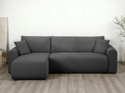 OTTO home Ecksofa »JONAA Feinstruktur L-Form, 241cm. OTTO. Verlässliche Qualität« Tonnentaschen-Federkern, Bettkasten, Schlafsofa (133/200)