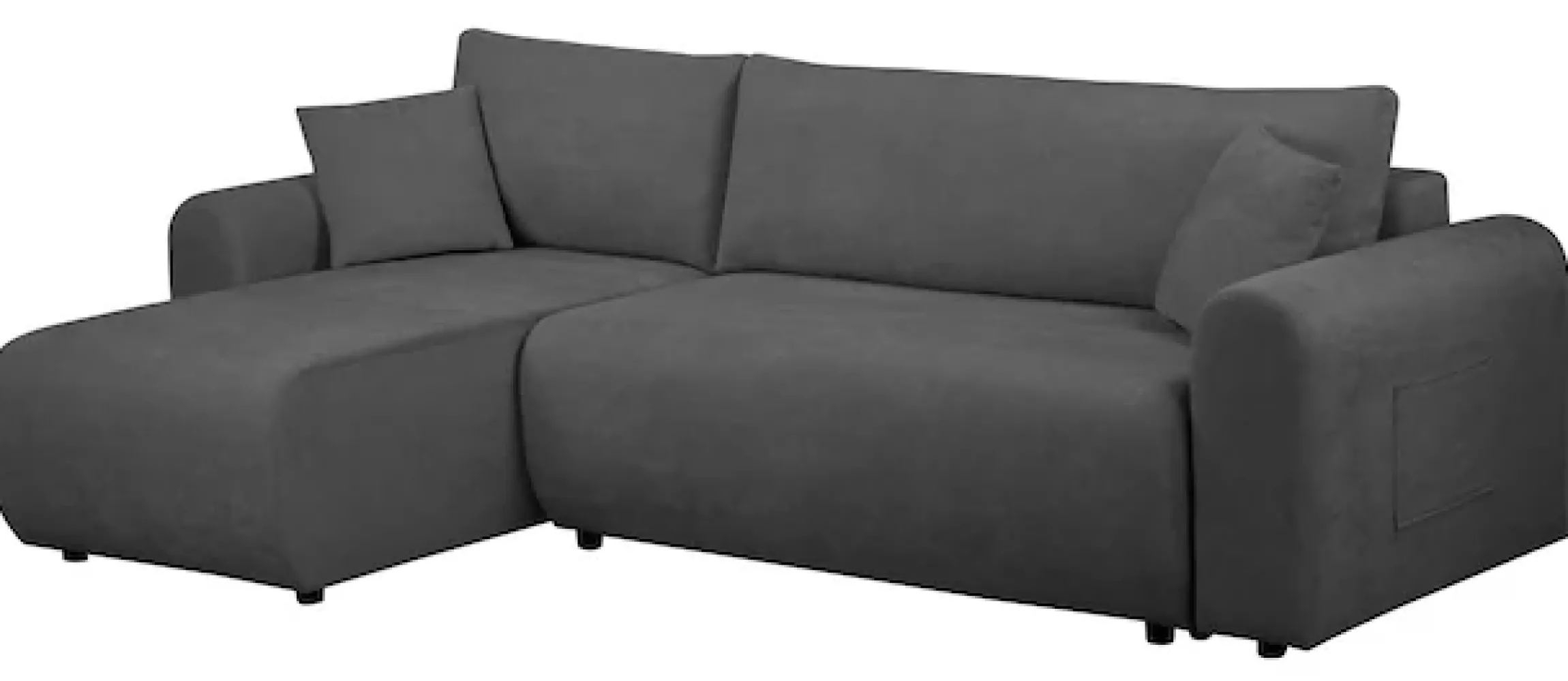 OTTO home Ecksofa »JONAA Feinstruktur L-Form, 241cm. OTTO. Verlässliche Qualität« Tonnentaschen-Federkern, Bettkasten, Schlafsofa (133/200)