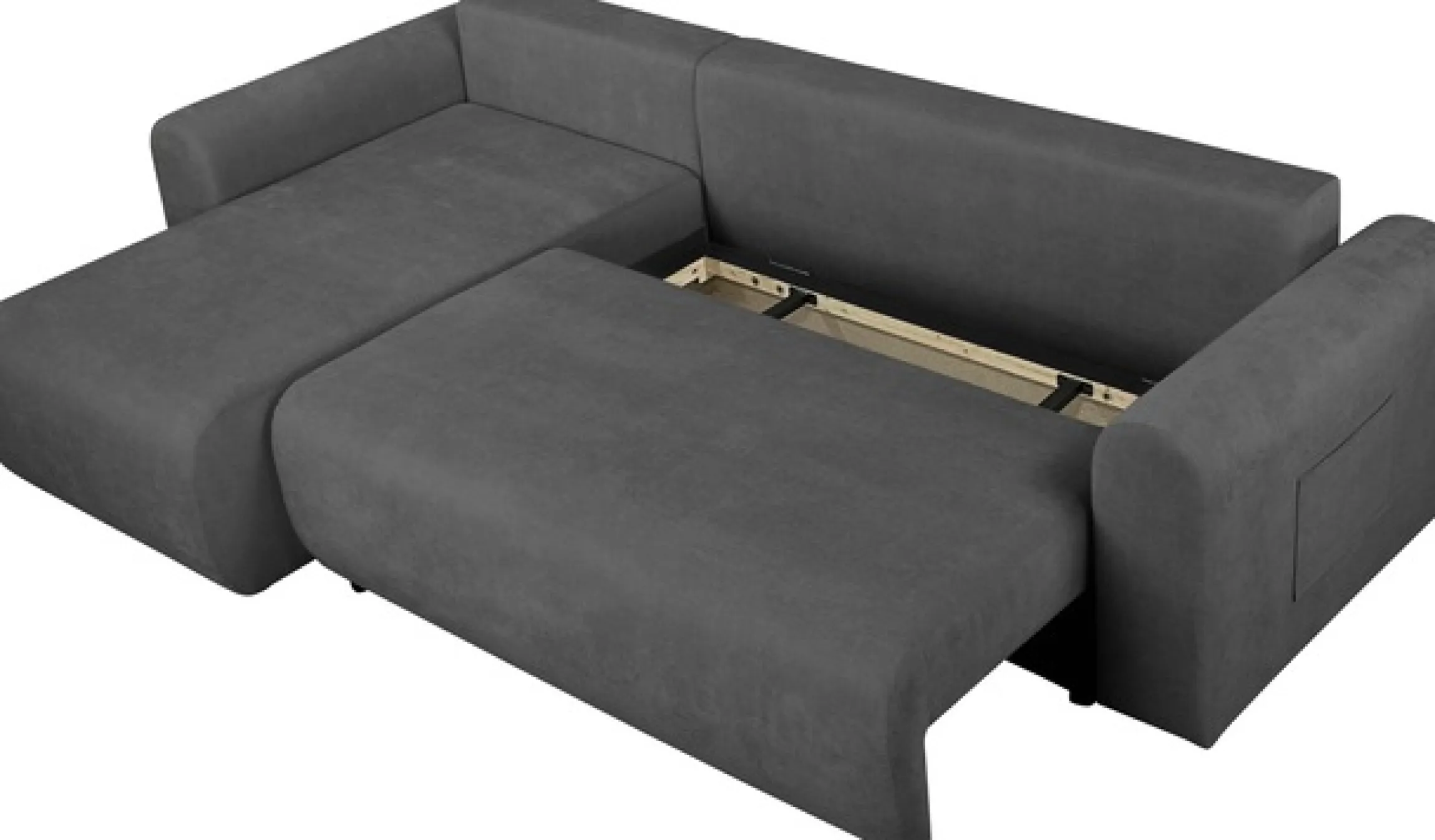 OTTO home Ecksofa »JONAA Feinstruktur L-Form, 241cm. OTTO. Verlässliche Qualität« Tonnentaschen-Federkern, Bettkasten, Schlafsofa (133/200)