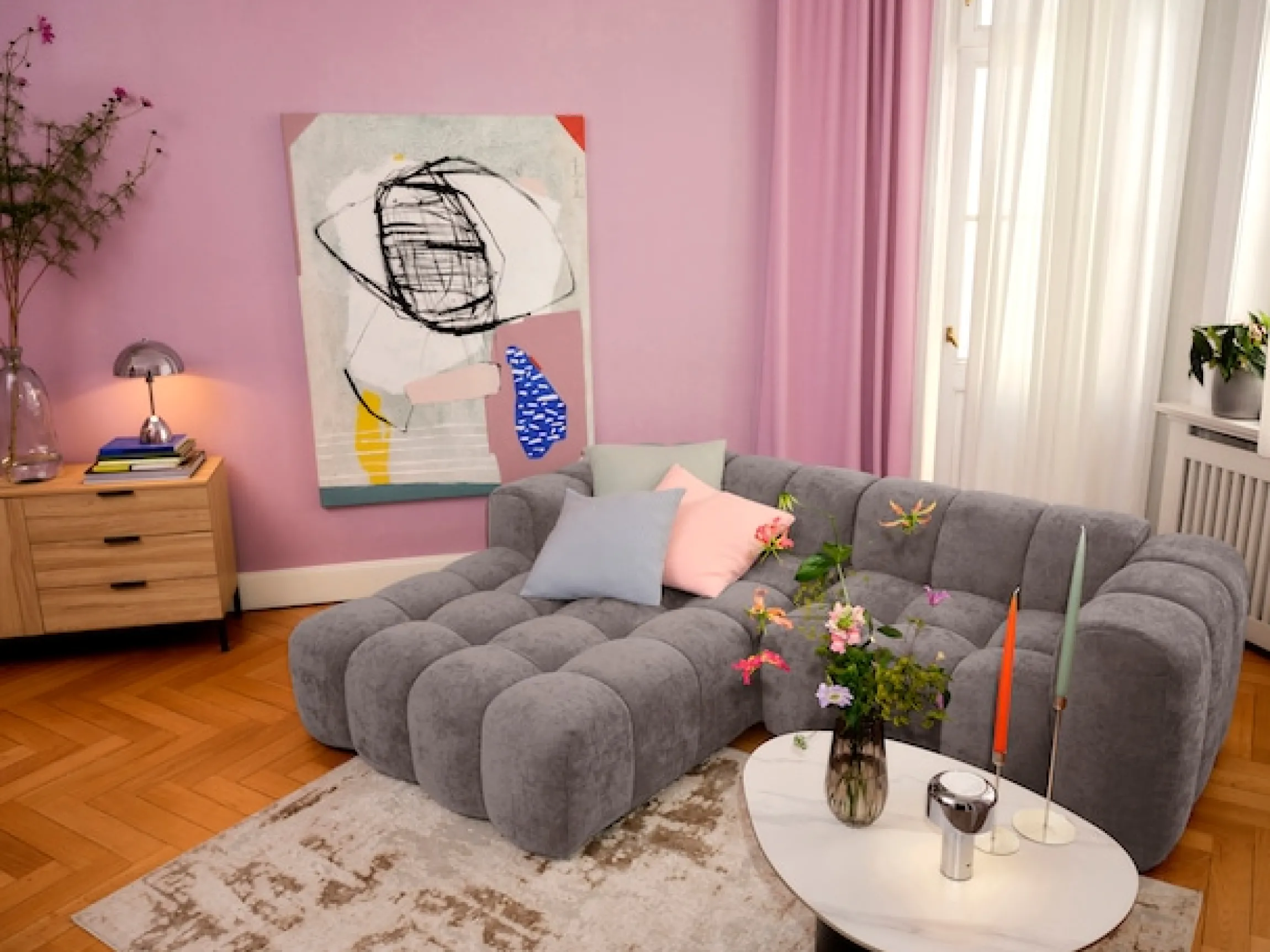 OTTO home Ecksofa »KALLIE L-Form,248 cm - OTTO. Verlässliche Qualität.« Bubble Optik, moderne Steppung, hoher Sitzkomfort
