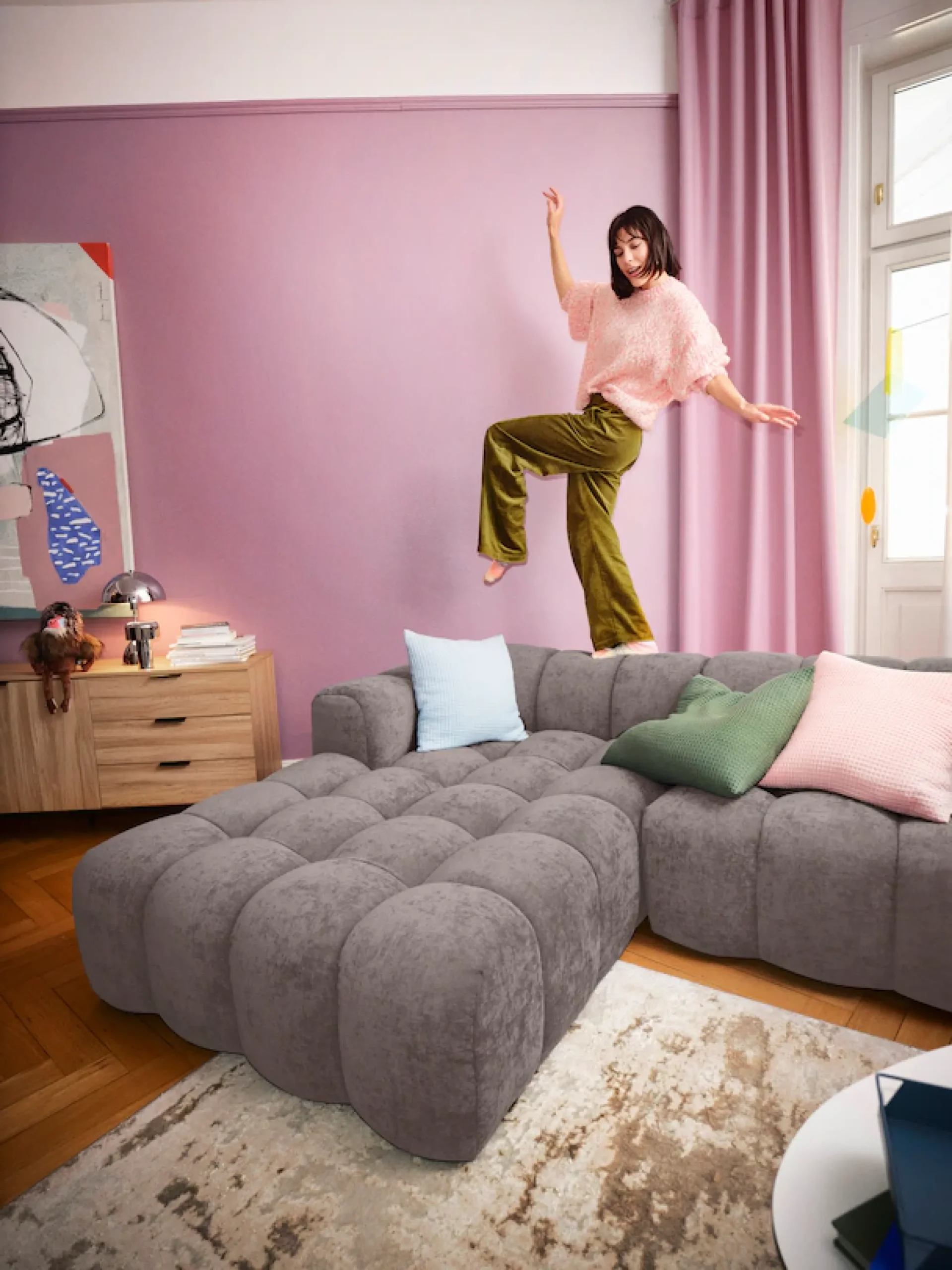 OTTO home Ecksofa »KALLIE L-Form,248 cm - OTTO. Verlässliche Qualität.« Bubble Optik, moderne Steppung, hoher Sitzkomfort