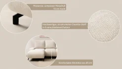 OTTO home Ecksofa »KELLIE, L-Form, 315 cm, verstellbare Armlehne, Metallfüße,« wahlweise Recamiere links o. rechts, Chenille-Stoff, hoher Sitzkomfort