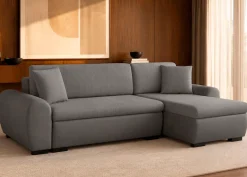 OTTO home Ecksofa »KIVELLA Cord-Struktur, L-Form, 240 cm« Schlaffunktion(128/191), Bettkasten, Cord-Struktur-Mix