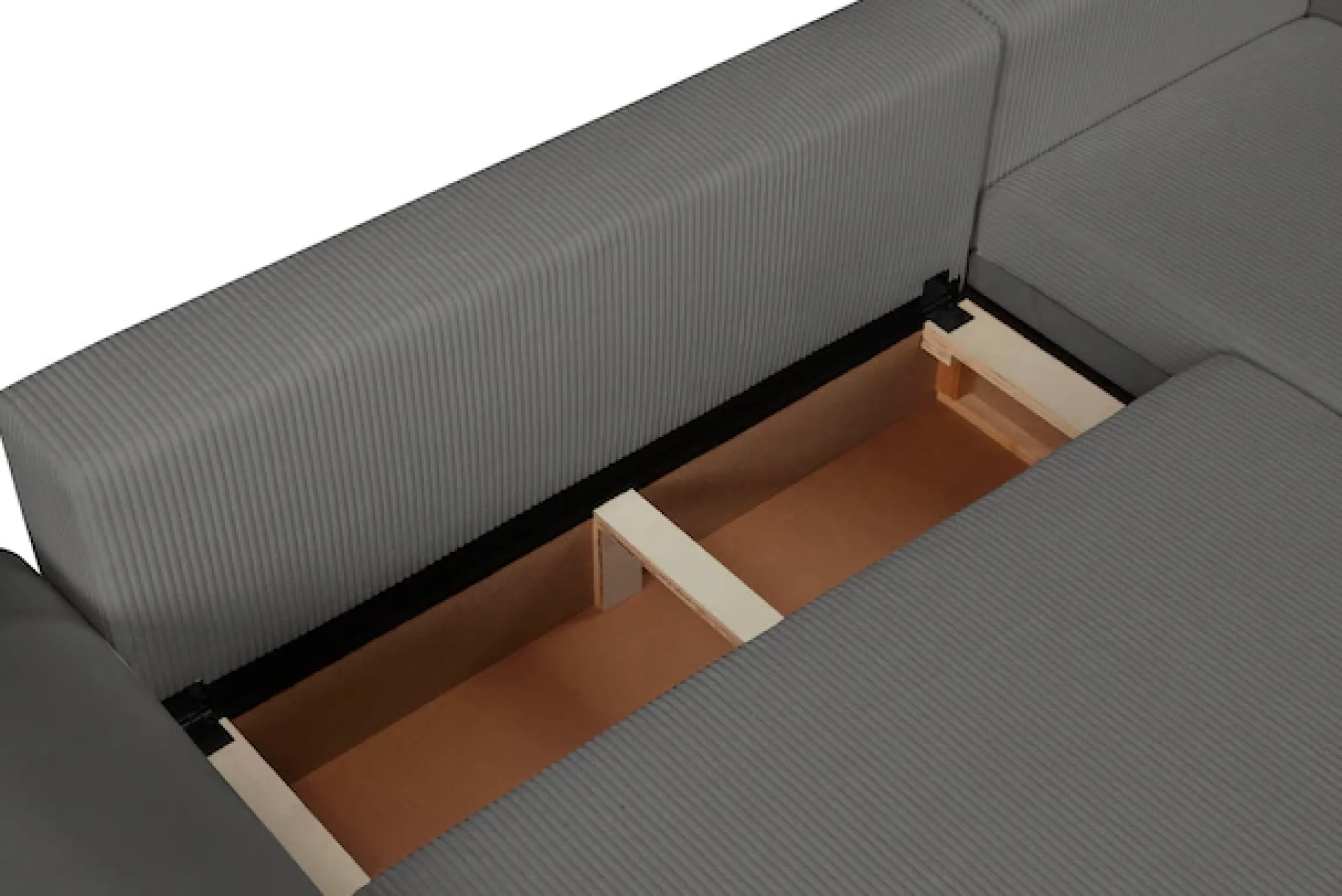 OTTO home Ecksofa »KIVELLA Cord-Struktur, L-Form, 240 cm« Schlaffunktion(128/191), Bettkasten, Cord-Struktur-Mix