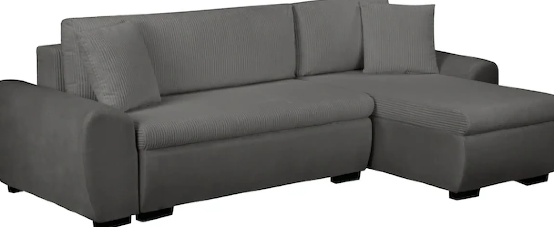 OTTO home Ecksofa »KIVELLA Cord-Struktur, L-Form, 240 cm« Schlaffunktion(128/191), Bettkasten, Cord-Struktur-Mix