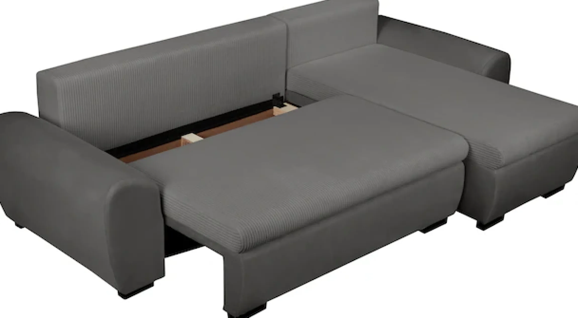 OTTO home Ecksofa »KIVELLA Cord-Struktur, L-Form, 240 cm« Schlaffunktion(128/191), Bettkasten, Cord-Struktur-Mix