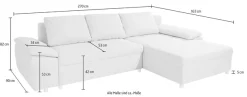 OTTO home Ecksofa »Labene, L-Form, B: 270/290 cm, Bettfunktion & Bettkasten wählbar« wahlweise mit Schlaffunktion und Bettkasten, auch als XXL-Variante