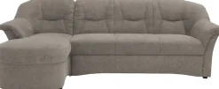 OTTO home Ecksofa »Langelland 232 x 146 cm, auch mit Schlaffunktion, mittelfester Sitz« L-Form, mit Federkern, pflegeleichter, weicher Luxus-Microfaser