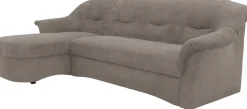 OTTO home Ecksofa »Langelland 232 x 146 cm, auch mit Schlaffunktion, mittelfester Sitz« L-Form, mit Federkern, pflegeleichter, weicher Luxus-Microfaser