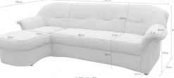 OTTO home Ecksofa »Langelland 232 x 146 cm, auch mit Schlaffunktion, mittelfester Sitz« L-Form, mit Federkern, pflegeleichter, weicher Luxus-Microfaser
