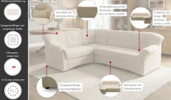 OTTO home Ecksofa »Langelland 232 x 146 cm, auch mit Schlaffunktion, mittelfester Sitz« L-Form, mit Federkern, pflegeleichter, weicher Luxus-Microfaser