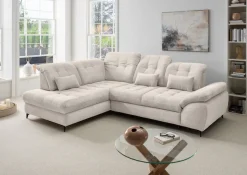 OTTO home Ecksofa »Lazio modern & bequem, gemütliche Armlehnen, tolle Detailverarbeitung« zwei verschiedene Fußfarben wählbar