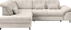OTTO home Ecksofa »Lazio modern & bequem, gemütliche Armlehnen, tolle Detailverarbeitung« zwei verschiedene Fußfarben wählbar