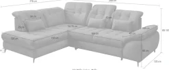 OTTO home Ecksofa »Lazio modern & bequem, gemütliche Armlehnen, tolle Detailverarbeitung« zwei verschiedene Fußfarben wählbar