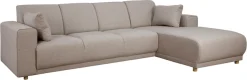 OTTO home Ecksofa »LEMPS wahlweise Recamiere links oder rechts L-Form« incl. Zierkissen, Stellmaße 297x162 cm