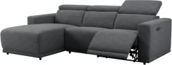 OTTO home Ecksofa »LEOO« mit USB A/C-Anschluss. Federkern, verstellbaren Kopfstützen, Webstoff