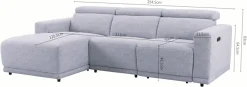 OTTO home Ecksofa »LEOO« mit USB A/C-Anschluss. Federkern, verstellbaren Kopfstützen, Webstoff