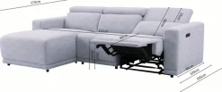 OTTO home Ecksofa »LEOO« mit USB A/C-Anschluss. Federkern, verstellbaren Kopfstützen, Webstoff